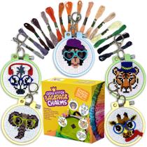 Kit de ponto cruz CRAFTILOO Safari Animals para crianças com argolas