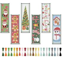 Kit de ponto cruz FREEBLOSS 6 marcadores de Natal 20x6 cm