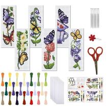 Kit de ponto cruz FREEBLOSS, conjunto de 6 marcadores com padrão de borboleta