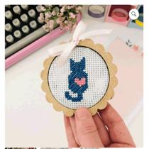 Kit de ponto cruz meu novo hobby retro gatinho buendia pcr007