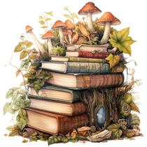 Kit de ponto cruz Moohue Magic Books and Mushrooms Adults Kit de ponto cruz Moohue Magic Books and Mushrooms Adults