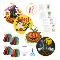 Kit de ponto cruz Zhenging Halloween Haunted House 24x24cm Kit de ponto cruz Zhenging Halloween Haunted House 24x24cm