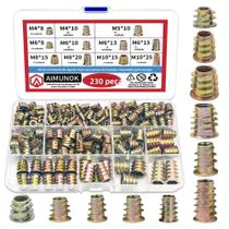 Kit de Porcas de Inserção de Madeira com Rosca Hexagonal - 11 Tamanhos (M4-M10) para Marcenaria