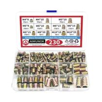 Kit De Porcas De Inserção Rosqueadas Para Madeira Com Soquete Hexagonal Sortido, 11 Tamanhos