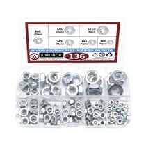 Kit De Porcas Hexagonais M3-M10 136PCS Conjunto De Porcas Hexagonais Métricas Para Parafusos E