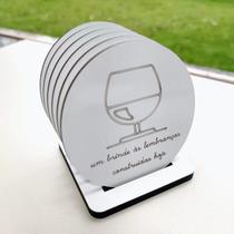 Kit de Porta Copos com Desenhos de Drinks e Frases Inspiradoras - Organize e Curta a Bebida com Estilo