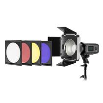 Kit de porta de celeiro Flashpoint Universal com grade e géis