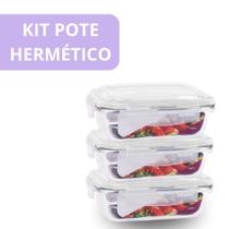 kit de pote hermético branco com 100% de vedação em silicone - mdl import