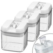 Kit de Pote Hermético com Tampa 500ml Transparente Pratik 3pçs Porta Mantimentos Kit de Pote Hermético com Tampa 500ml Transparente Pratik 3pçs Porta Mantimentos