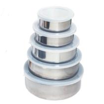Kit de Pote Inox com Tampa Plástica 5 Peças - D0182 - DOLCE HOME