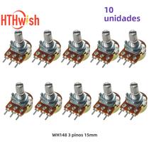 Kit De Potenciômetro Linear De 3 Pinos, 10 Peças 15mm 1k 2k 5k 10k 20k 50k 100k 250k 1m Com Arruelas