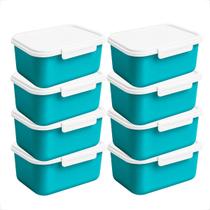 Kit de Potes 5 Vasilhas 750ml com Tampa e Trava LIVRE BPA Marmita Reutilizável