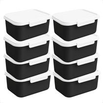 Kit de Potes 5 Vasilhas 750ml com Tampa e Trava LIVRE BPA Marmita Reutilizável