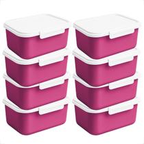 Kit de Potes 5 Vasilhas 750ml com Tampa e Trava LIVRE BPA Marmita Reutilizável