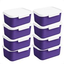 Kit de Potes 5 Vasilhas 750ml com Tampa e Trava LIVRE BPA Marmita Reutilizável