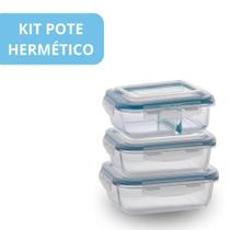 kit de potes azul herméticos moderno ideal para sua cozinha - Mdl import