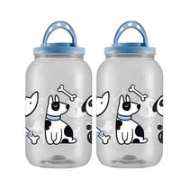 Kit de Potes Dog Love para Ração 3 Litros com Tampa Vedante Kit de Potes Dog Love para Ração 3 Litros com Tampa Vedante