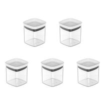 Kit de potes herméticos Ou 5 peças 150ml Linha Block Kit de potes herméticos Ou 5 peças 150ml Linha Block
