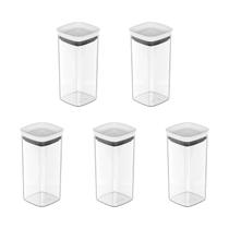 Kit de potes herméticos Ou 5 peças 340ml Linha Block Kit de potes herméticos Ou 5 peças 340ml Linha Block