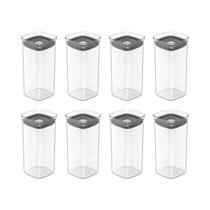 Kit de potes herméticos Ou 8 peças 340ml Linha Block Kit de potes herméticos Ou 8 peças 340ml Linha Block