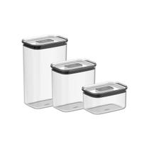Kit de Potes Herméticos Ou Retangulares 3 Peças Linha Duo Lock Kit de Potes Herméticos Ou Retangulares 3 Peças Linha Duo Lock