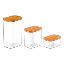 Kit de potes herméticos retangulares Ou 3 peças Linha Keep Kit de potes herméticos retangulares Ou 3 peças Linha Keep