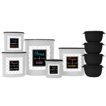 Kit De Potes Mantimentos 5 Peças Em Plástico Porta Mantimentos Para Cozinha 4 BOWL Redondos