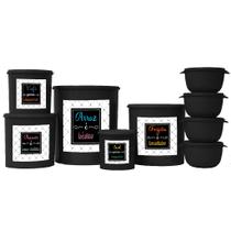 Kit De Potes Mantimentos 5 Peças Em Plástico Porta Mantimentos Para Cozinha 4 BOWL Redondos