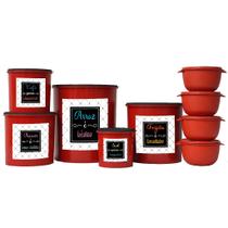 Kit De Potes Mantimentos 5 Peças Em Plástico Porta Mantimentos Para Cozinha 4 BOWL Redondos Kit De Potes Mantimentos 5 Peças Em Plástico Porta Mantimentos Para Cozinha 4 BOWL Redondos