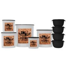 Kit De Potes Mantimentos 5 Peças Porta Mantimentos Para Cozinha 4 Marmita Fitness