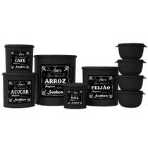 Kit De Potes Mantimentos Cozinha Com 5 Peças Plástico 4 potes Redondos Boll