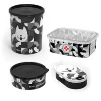 Kit de Potes Para Pet Ração Snack Marmipet 4 Peças