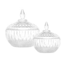 Kit De Potiches Decorativos Baleiros De Cristal Queen Pequeno E Médio
