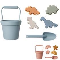 Kit De Praia Infantil Em Silicone Balde, Pá E Moldes Areia