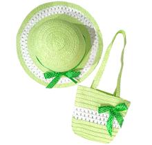 Kit de praia infantil feminino chapeu e bolsa de mão