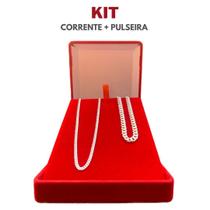 Kit De Prata 925 Legítima Corrente + Pulseira Italiana