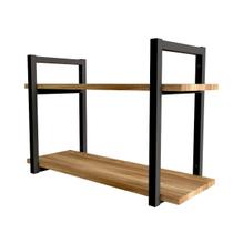 Kit de prateleiras com suporte em aço estilo industrial KIT PRAT IND 2P Cor:Preto com Mel Kit de prateleiras com suporte em aço estilo industrial KIT PRAT IND 2P Cor:Preto com Mel