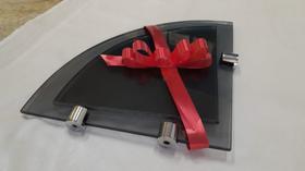 Kit de prateleiras de canto em vidro fumê e suporte fenda Kit de prateleiras de canto em vidro fumê e suporte fenda