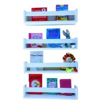 Kit De Prateleiras Infantis Para Livro Bonecos Mdf 4Pçs 55Cm