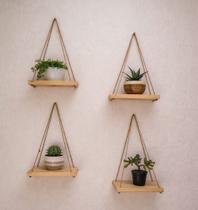 Kit de Prateleiras Nicho Decoração Jardim Plantas Enfeites Suspenso Suculentas