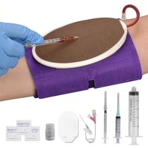 Kit de prática de flebotomia e venopunção SimCoach, kit de prática de IV vestível com agulhas, kit de prática de injeção/inserção IV para estudantes de medicina, preto Kit de prática de flebotomia e venopunção SimCoach, kit de prática de IV vestível com agulhas, kit de prática de injeção/inserção IV para estudantes de medicina, preto