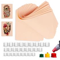 Kit de prática de tatuagem Jconly 310 unidades com pele falsa e copos de tinta