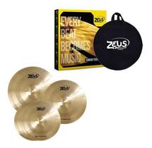 Kit de prato zeus b20 hybrid set c 14 16 20 com bag