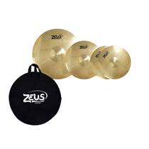 Kit de Prato Zeus Beginner Brass Set c 14 16 20 Bag