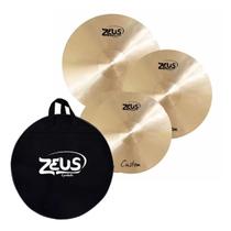 Kit de prato zeus custom set c 14,16,20 bag bronze b20