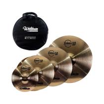 Kit De Pratos B10 p/ bateria Hh 14" Crash 16" Ride 20" Waldman