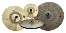 Kit de Pratos BFC Brazilian Finest Cymbals KIT3 com Hihat 14, Crash 17, Ride 20, Splash 10 e Bag