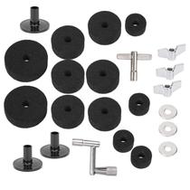 Kit de pratos Drum Felt Pad, 23 unidades com chave de arruela Wing Nuts