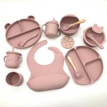 Kit de Pratos e Tigelas de Silicone para Bebês Bpa Free