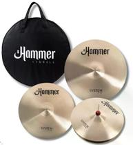 Kit de Pratos Hammer System B20 by Liverpool com Crash 16, Ride 20, Chimbal 14 e Bag (Bronze B20) Kit de Pratos Hammer System B20 by Liverpool com Crash 16, Ride 20, Chimbal 14 e Bag (Bronze B20)
